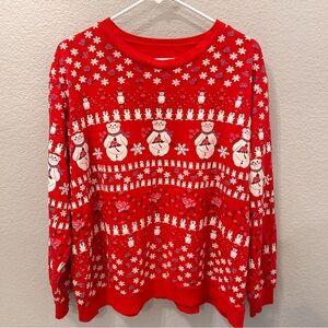 Spumoni 80s Christmas Holiday Red Crewneck Sweater Sweatshirt L/XL 3D Puffy